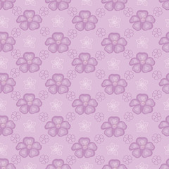 Violet seamless background with flowers