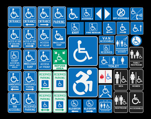 Handicap signs - obrazy, fototapety, plakaty