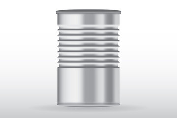 Tin can, ribbed metal tincan vector