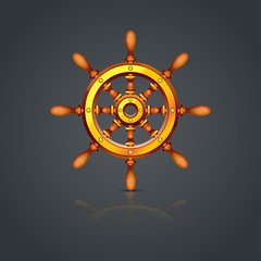 Obraz premium ship steering wheel