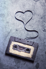 audio cassette with magnetic tape
