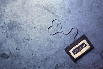 audio cassette with magnetic tape