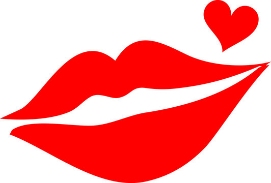 Lips with heart, Valentine`s Day, Love