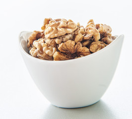 Walnuts isolated on white background. close up