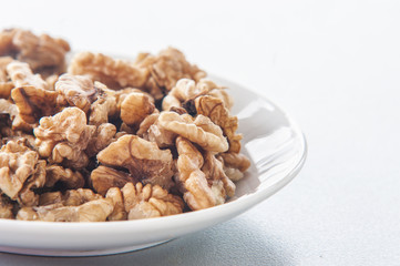 Walnuts isolated on white background.