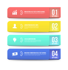 Fototapeta premium Banner options 3D digital illustration Infographic.