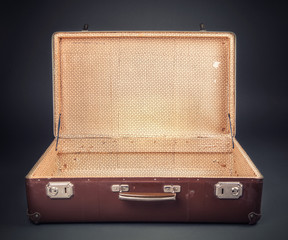 Shot Of Worn Old Suitcase