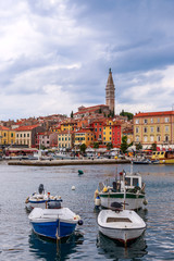 Fototapeta premium Rovinj old town in Adriatic sea coast of Croatia