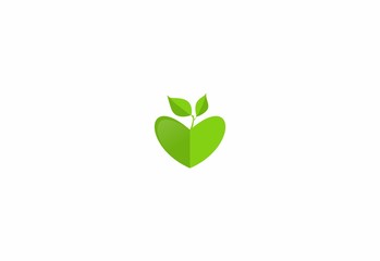 love eco nature leaf green logo vector
