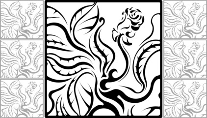 Abstract decor with flower