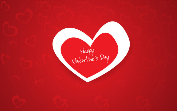 Beautiful red heart background. Vector Illustration