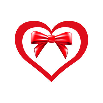 valentines heart and bow