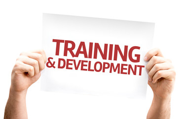 Training & Development card isolated on white background