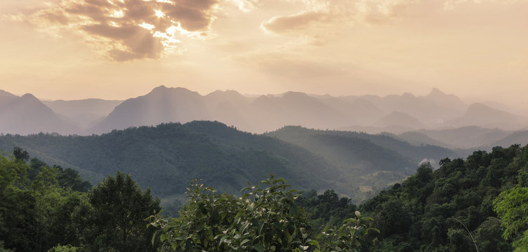 The mountain range in Mae Moei National Park Tak Thailand