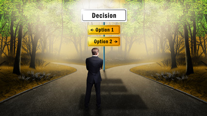 businessman has to decide between 2 options