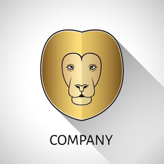 Gold lion icon