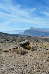 Gravel desert with mountains