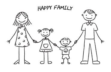 Happy family sketch
