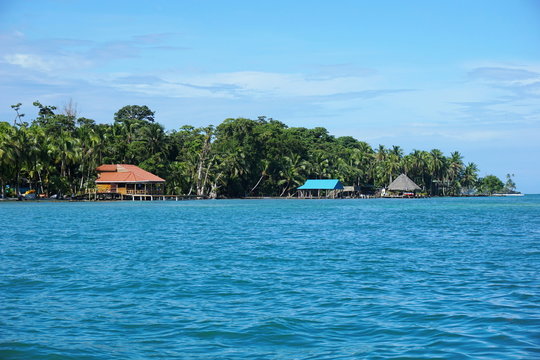 Coast of Carenero island in Bocas del Toro Panama