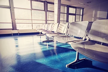 Fototapete Flughafen Vintage filtered picture of airport waiting area.