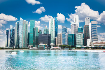 Naklejka premium Beautiful landscape of Singapore city