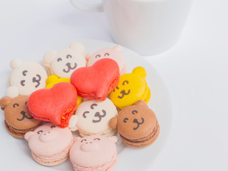 macaroons animal and heart shape