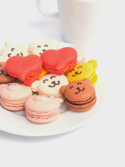 macaroons animal and heart shape