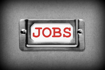Jobs drawer label for storage box or filing cabinet