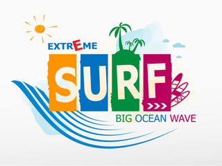 Surf Rider text design.