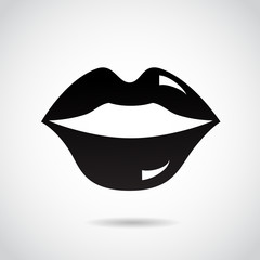 Lips vector icon isolated on white background.