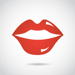 Lips vector icon isolated on white background.