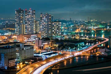 Night view Yokohama Bay