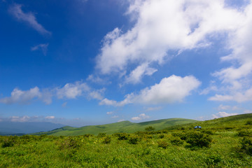Fototapeta premium Kurumayama at Kirigamine Highland in Nagano, Japan