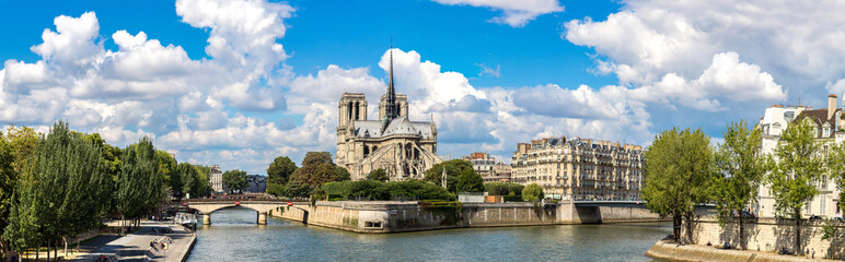 Seine and Notre Dame de Paris - obrazy, fototapety, plakaty