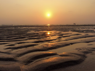 Beautiful sunset above the sea. Summer vacation concept.