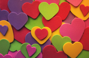 Valentines day hearts colorful background