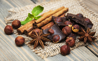 Dark  chocolate with nuts