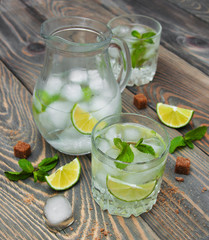 Cold fresh lemonade drink