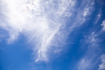 Fototapeta na wymiar cirrus clouds on blue sky background