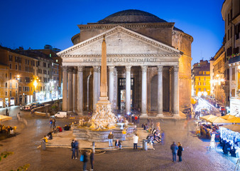 Pantheon sight at evening, Rome