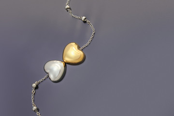 Gold and Silver Heart necklace