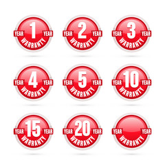 red warranty labels collection