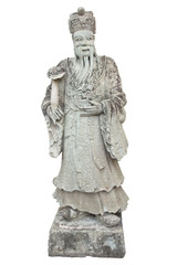 Fototapeta na wymiar Stone Chinese Nobleman in the Temple