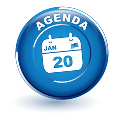 agenda sur bouton bleu
