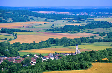 Village de Saint Père vu de Vézelay, Bourgogne