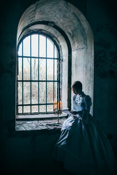 Woman in victorian dress