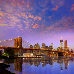 Brooklyn Bridge sunset New York Manhattan