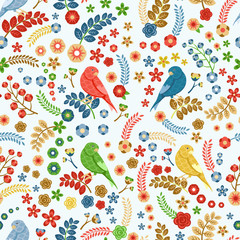 Patr&oacute;n vector floral transparente