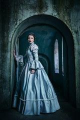 Fototapeta na wymiar Woman in victorian dress