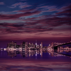 Brooklyn Bridge sunset New York Manhattan